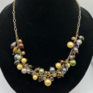Premier Multi Pearl Crystal Cluster Necklace